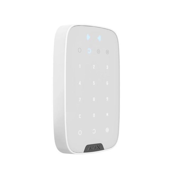 Бездротова сенсорна клавіатура Ajax Keypad Plus (8EU) white зі зчитувачем карток Pass і брелоків Tag 159427 фото