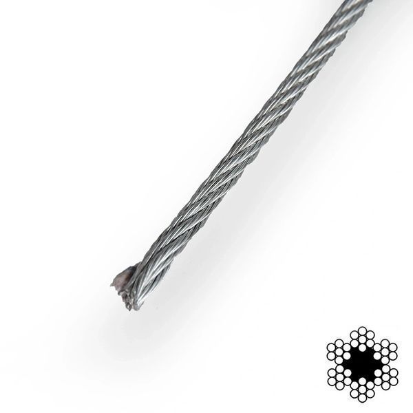 APRO 4мм DIN 3055 (6x7) бухта 200м Трос оцинкований 118823 фото