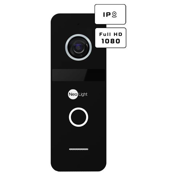 Neolight ALPHA Hybrid + SOLO IP Black з кутком, PoE адаптер для панелі виклику Комплект відеодомофону 116804 фото