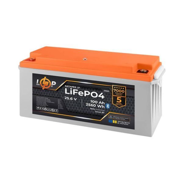 Акумулятор Logicpower LP LiFePO4 25,6V - 100 Ah (2560Wh) (BMS 100A/50А) пластик Smart BT 302328 фото