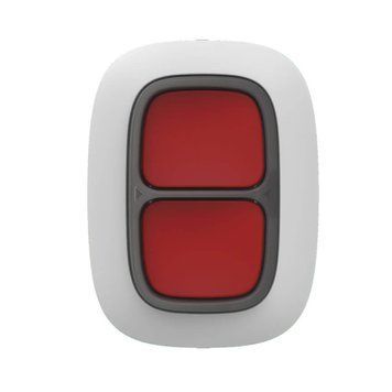 Бездротова екстрена кнопка Ajax DoubleButton (8EU) ASP white з захистом від випадкових натискань 116086 фото