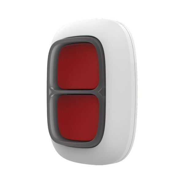 Бездротова екстрена кнопка Ajax DoubleButton (8EU) ASP white з захистом від випадкових натискань 116086 фото