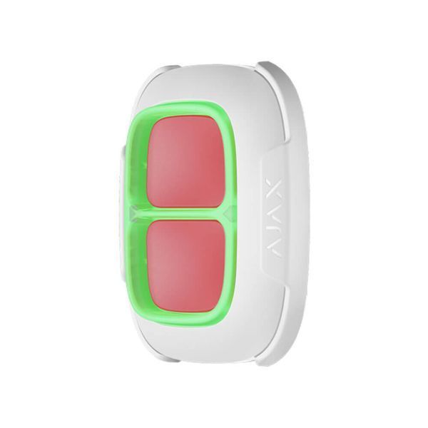 Бездротова екстрена кнопка Ajax DoubleButton (8EU) ASP white з захистом від випадкових натискань 116086 фото