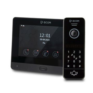 Комплект Wi-Fi відеодомофонa 7" BCOM BD-760FHD/T Black з підтримкою Tuya Smart + BT-400HD-AC Black 2488775 фото