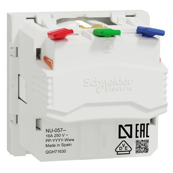 Schneider Electric New Unica NU305718 Розетка з з/к зі шторками 16А самозажимні клеми біла 109574 фото