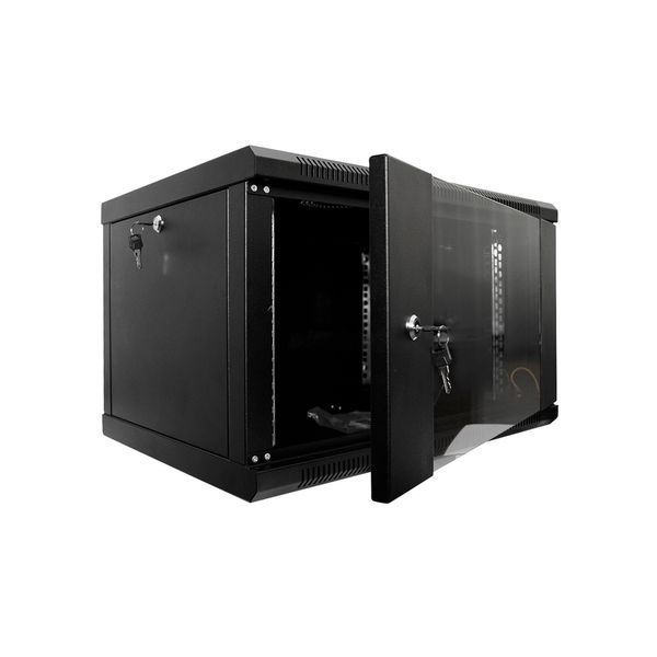 Шафа серверна SteelNet 9U 600 x 350 для мережевого обладнання (скло, чорний) 296746 фото