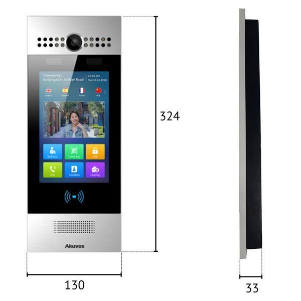 Багатоабонентна панель виклику Akuvox R29C Black на Android (розпізнавання обличчя, Bluetooth) 284674 фото