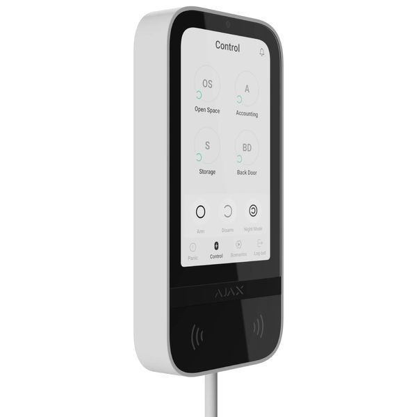 Клавіатура дротова сенсорна Ajax Superior KeyPad TouchScreen white Fibra 121627 фото