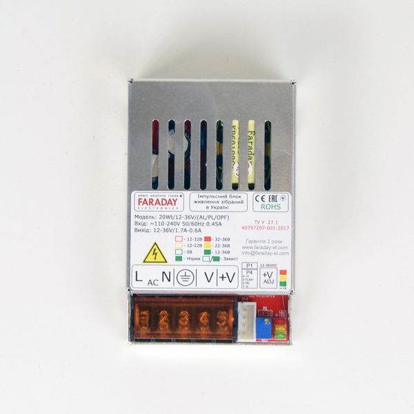 Блок живлення Faraday Electronics 20Wt/12-36V/ALU 111243 фото