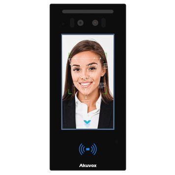 IP-панель виклику Akuvox E16C з біометричним терміналом розпізнавання облич (в масці), температури тіла та зчитувачем RFID карт 179851 фото