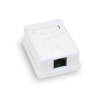 Розетка комп'ютерна 1-портова RJ45 UTP cat.5e Hypernet MB-UTP1 зовнішня накладна 175434 фото