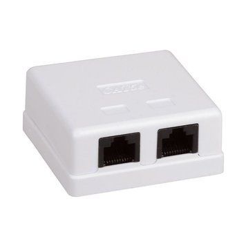 Розетка комп'ютерна 2-портова RJ45 UTP cat.6e Hypernet MB-UTP6-2 зовнішня накладна 175436 фото