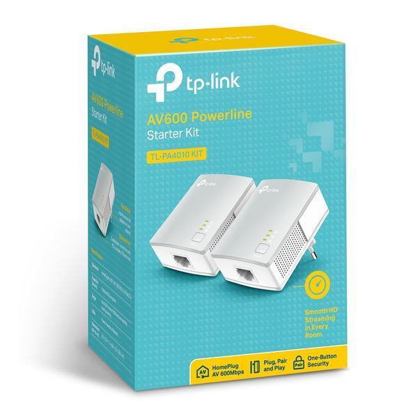Комплект адаптерів Powerline TP-LINK TL-PA4010KIT 2PK AV600 1xFE 144992 фото