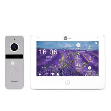 Комплект відеодомофона Neolight NeoKIT HD Pro Silver: відеодомофон 7" з детектором руху і 2 Мп відеопанель 178441 фото
