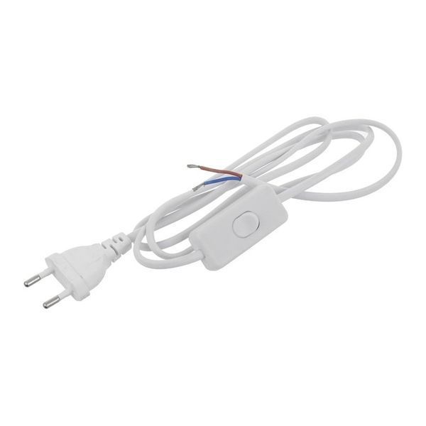 Шнур з вилкою та перемикачем e.wire.switch/plug.white, білий, 2x0.75, 1,5м 302798 фото