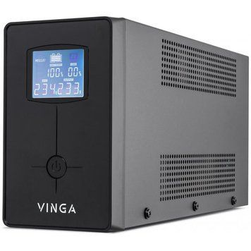 Джерело безперебійного живлення Vinga VPC-1200MU 1200ВА / 720 Вт з LCD-дисплеєм з USB у металевому корпусі 201125 фото
