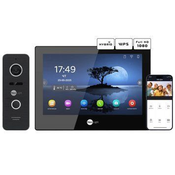 Neolight ALPHA Hybrid Black + PRIME FHD Black з кутком Комплект відеодомофону 116799 фото