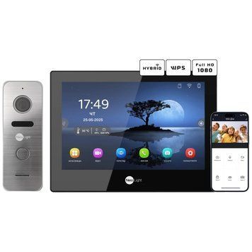 Neolight ALPHA Hybrid Black + PRIME FHD Silver з кутком Комплект відеодомофону 116800 фото